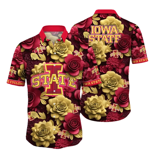 Iowa State Cyclones NCAA Flower Aloha Hawaiian Shirt 7, NCAA Hawaiian Shirt Moonbestprint