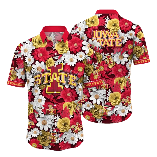Iowa State Cyclones NCAA Flower Aloha Hawaiian Shirt 8, NCAA Hawaiian Shirt Moonbestprint