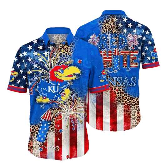 Kansas Jayhawks NCAA Aloha Hawaiian Shirt, NCAA Hawaiian Shirt Moonbestprint