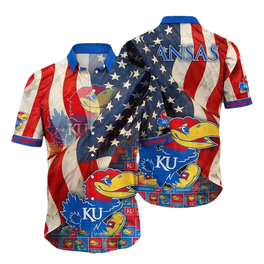 Kansas Jayhawks NCAA Flower Aloha Hawaiian Shirt 11, NCAA Hawaiian Shirt Moonbestprint