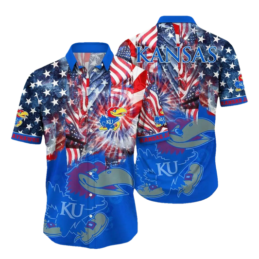Kansas Jayhawks NCAA Flower Aloha Hawaiian Shirt 10, NCAA Hawaiian Shirt Moonbestprint