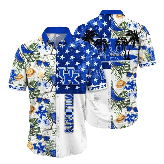 Kentucky Wildcats NCAA Flower Aloha Hawaiian Shirt 10, NCAA Hawaiian Shirt Moonbestprint