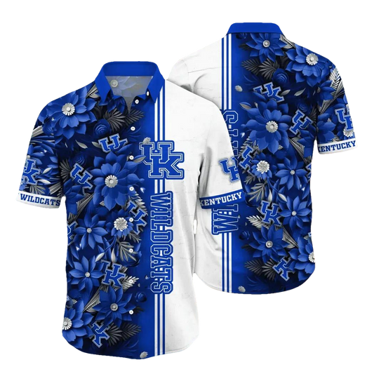 Kentucky Wildcats NCAA Flower Aloha Hawaiian Shirt 3, NCAA Hawaiian Shirt Moonbestprint
