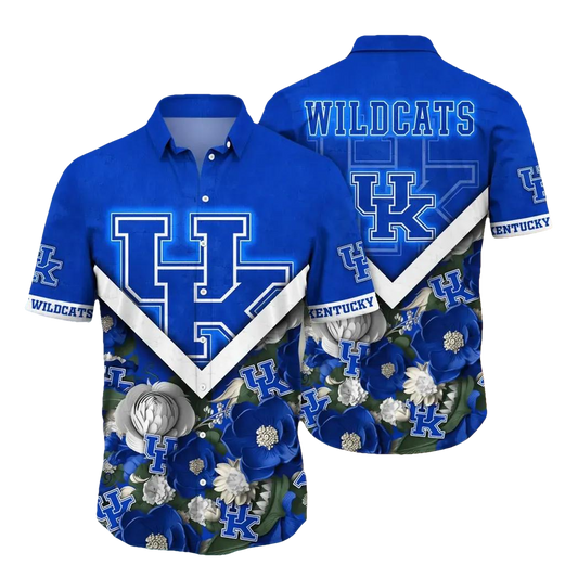 Kentucky Wildcats NCAA Flower Aloha Hawaiian Shirt 5, NCAA Hawaiian Shirt Moonbestprint