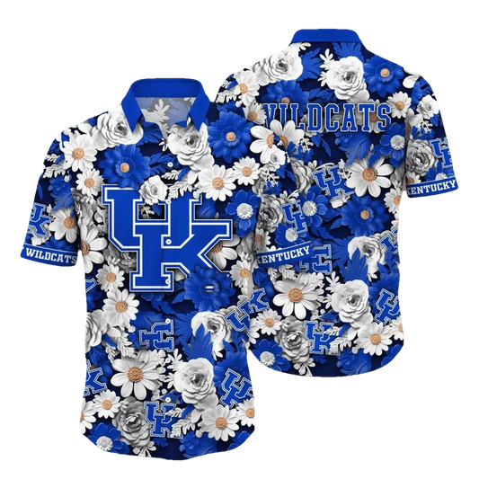 Kentucky Wildcats NCAA Flower Aloha Hawaiian Shirt 8, NCAA Hawaiian Shirt Moonbestprint