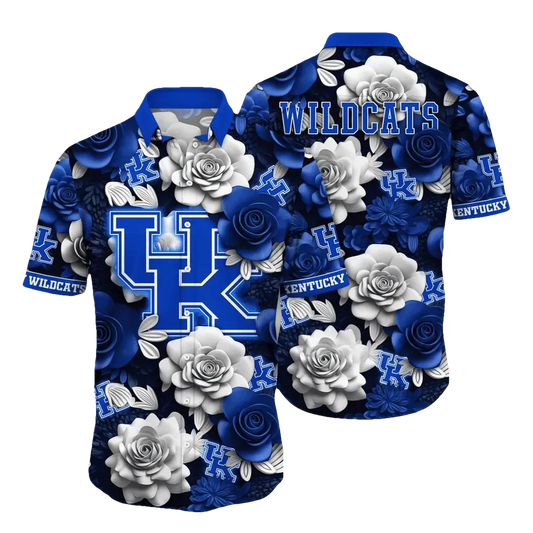 Kentucky Wildcats NCAA Flower Aloha Hawaiian Shirt 7, NCAA Hawaiian Shirt Moonbestprint