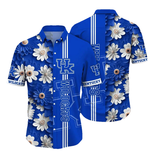 Kentucky Wildcats Style Hot Trending Summer NCAA Flower Aloha Hawaiian Shirt, NCAA Hawaiian Shirt Moonbestprint