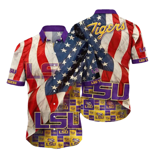 LSU TIGERS NCAA Flower Aloha Hawaiian Shirt 10, NCAA Hawaiian Shirt Moonbestprint