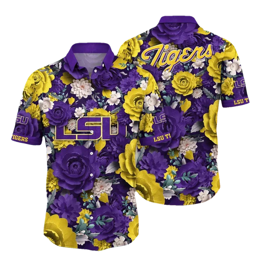 LSU TIGERS NCAA Flower Aloha Hawaiian Shirt 4, NCAA Hawaiian Shirt Moonbestprint
