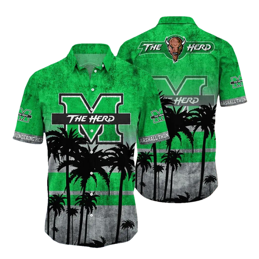 Marshall Thundering Herd Aloha Hawaiian Shirt, NCAA Hawaiian Shirt Moonbestprint