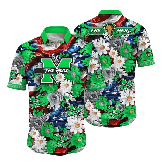 Marshall Thundering Herd NCAA Aloha Hawaiian Shirt 1, NCAA Hawaiian Shirt Moonbestprint