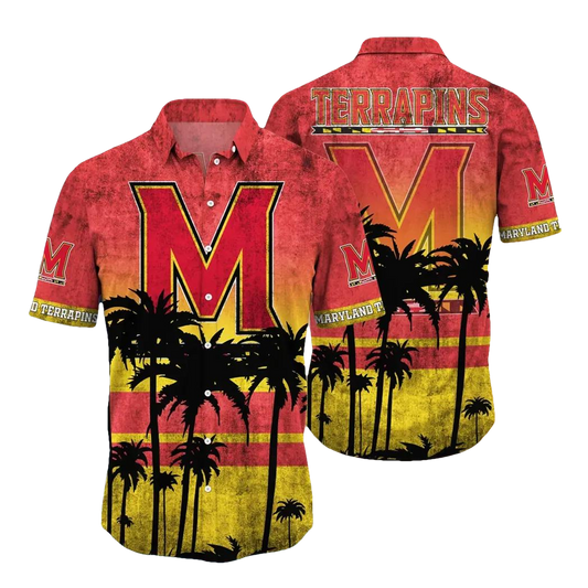 Maryland Terrapins Aloha Hawaiian Shirt, NCAA Hawaiian Shirt Moonbestprint