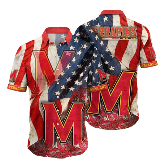 Maryland Terrapins NCAA Flower Aloha Hawaiian Shirt 10, NCAA Hawaiian Shirt Moonbestprint
