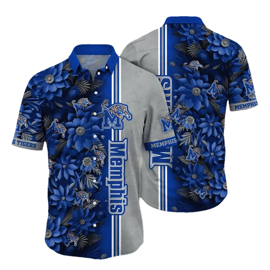 Memphis Tigers NCAA Flower Aloha Hawaiian Shirt 3, NCAA Hawaiian Shirt Moonbestprint