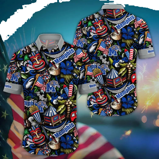 Memphis Tigers NCAA Flower Aloha Hawaiian Shirt 12, NCAA Hawaiian Shirt Moonbestprint