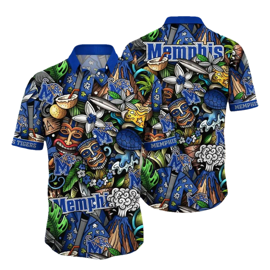 Memphis Tigers NCAA Flower Aloha Hawaiian Shirt 5, NCAA Hawaiian Shirt Moonbestprint
