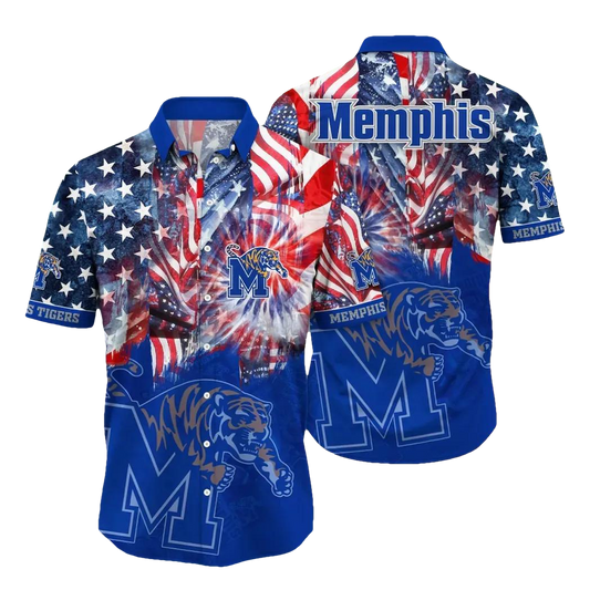 Memphis Tigers NCAA Flower Aloha Hawaiian Shirt 8, NCAA Hawaiian Shirt Moonbestprint