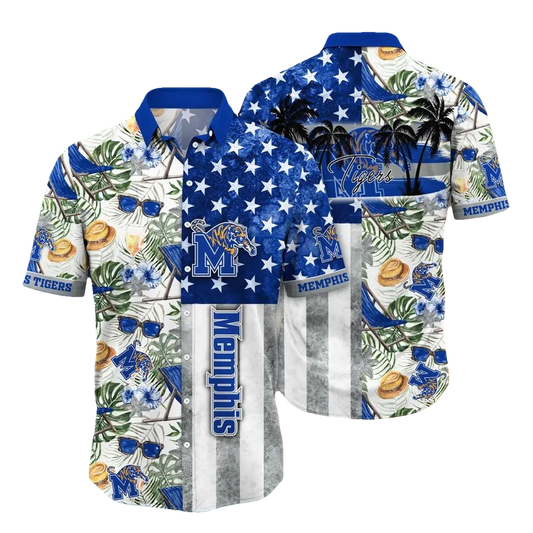 Memphis Tigers NCAA Flower Aloha Hawaiian Shirt 9, NCAA Hawaiian Shirt Moonbestprint