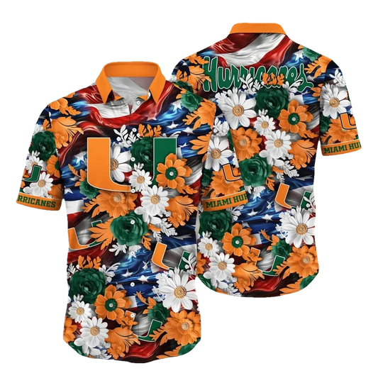 Miami Hurricanes NCAA Aloha Hawaiian Shirt, NCAA Hawaiian Shirt Moonbestprint