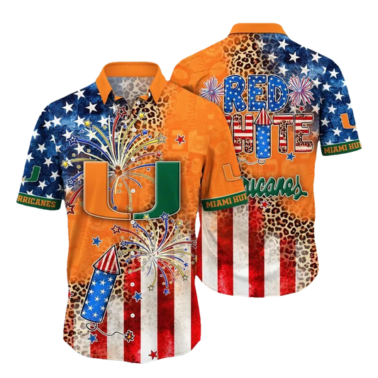 Miami Hurricanes NCAA Aloha Hawaiian Shirt 1, NCAA Hawaiian Shirt Moonbestprint
