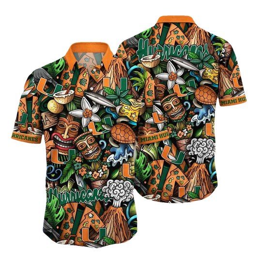 Miami Hurricanes NCAA Flower Aloha Hawaiian Shirt 5, NCAA Hawaiian Shirt Moonbestprint