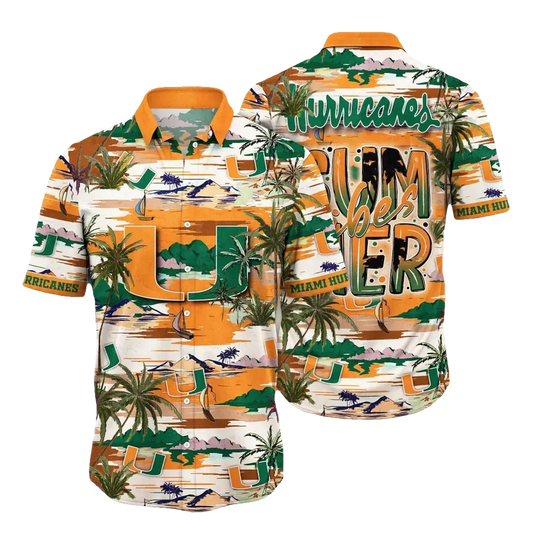 Miami Hurricanes NCAA Flower Aloha Hawaiian Shirt 7, NCAA Hawaiian Shirt Moonbestprint