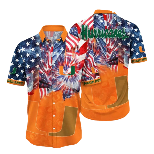 Miami Hurricanes NCAA Flower Aloha Hawaiian Shirt 8, NCAA Hawaiian Shirt Moonbestprint