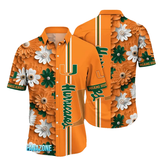 Miami Hurricanes Style Hot Trending Summer NCAA Flower Aloha Hawaiian Shirt 13, NCAA Hawaiian Shirt Moonbestprint