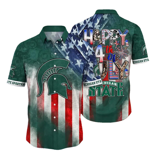 Michigan State Spartans NCAA Aloha Hawaiian Shirt 2, NCAA Hawaiian Shirt Moonbestprint