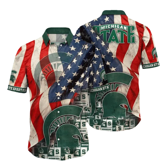 Michigan State Spartans NCAA Flower Aloha Hawaiian Shirt 9, NCAA Hawaiian Shirt Moonbestprint