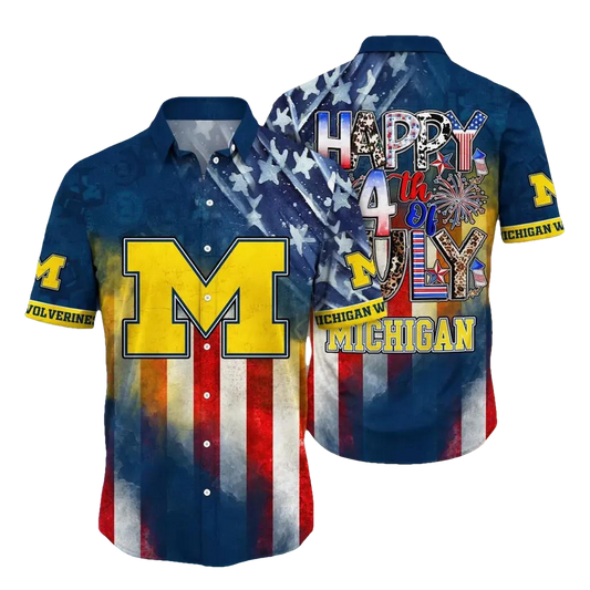 Michigan Wolverines Style Hot Trending Summer NCAA Aloha Hawaiian Shirt, NCAA Hawaiian Shirt Moonbestprint