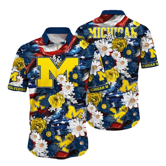 Michigan Wolverines Style Hot Trending Summer NCAA Aloha Hawaiian Shirt 1, NCAA Hawaiian Shirt Moonbestprint