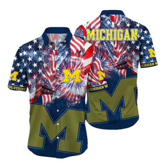 Michigan Wolverines Style Hot Trending Summer NCAA Flower Aloha Hawaiian Shirt 10, NCAA Hawaiian Shirt Moonbestprint