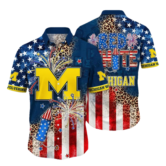 Michigan Wolverines Style Hot Trending Summer NCAA Aloha Hawaiian Shirt 2, NCAA Hawaiian Shirt Moonbestprint