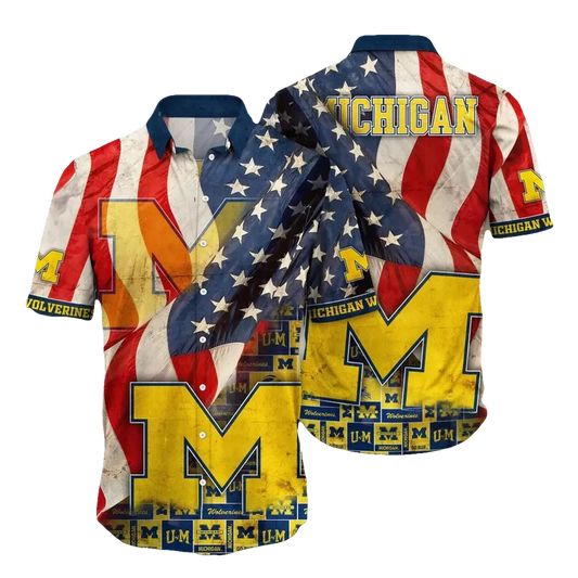 Michigan Wolverines Style Hot Trending Summer NCAA Flower Aloha Hawaiian Shirt 12, NCAA Hawaiian Shirt Moonbestprint