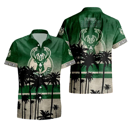 Milwaukee Bucks Aloha Hawaiian Shirt, NCAA Hawaiian Shirt Moonbestprint