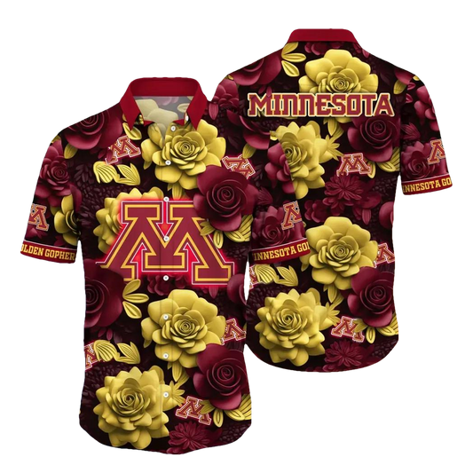 Minnesota Golden Gophers NCAA Flower Aloha Hawaiian Shirt 7, NCAA Hawaiian Shirt Moonbestprint