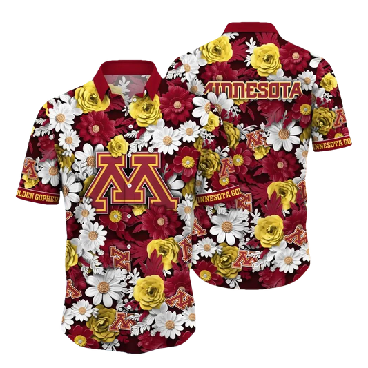 Minnesota Golden Gophers NCAA Flower Aloha Hawaiian Shirt 9, NCAA Hawaiian Shirt Moonbestprint