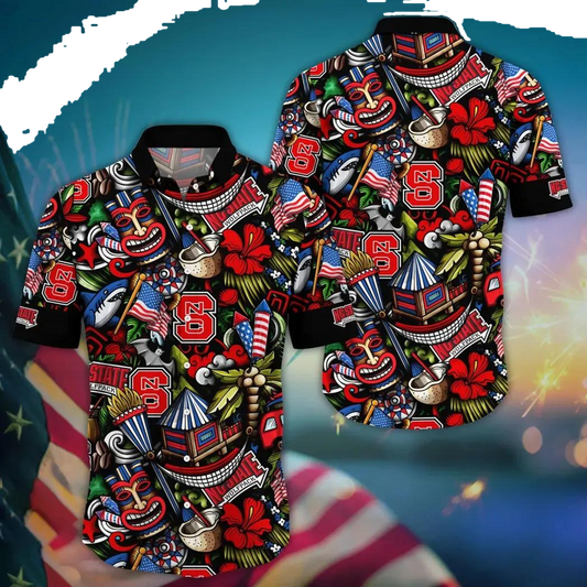 NC State Wolfpack NCAA Flower Aloha Hawaiian Shirt 14, NCAA Hawaiian Shirt Moonbestprint