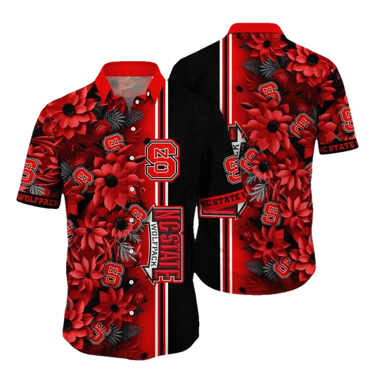 NC State Wolfpack NCAA Flower Aloha Hawaiian Shirt 3, NCAA Hawaiian Shirt Moonbestprint