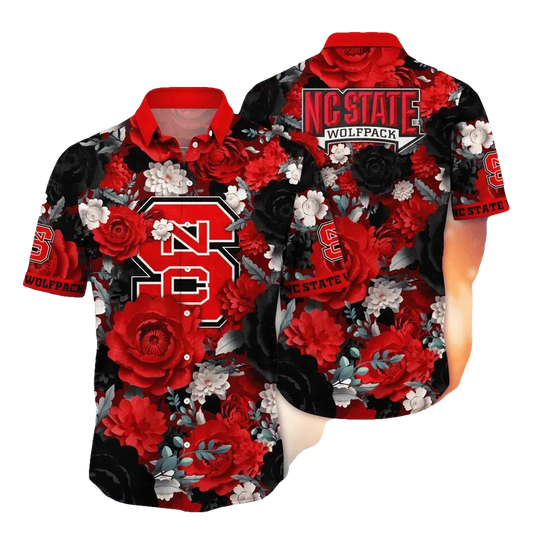 NC State Wolfpack NCAA Flower Aloha Hawaiian Shirt 4, NCAA Hawaiian Shirt Moonbestprint