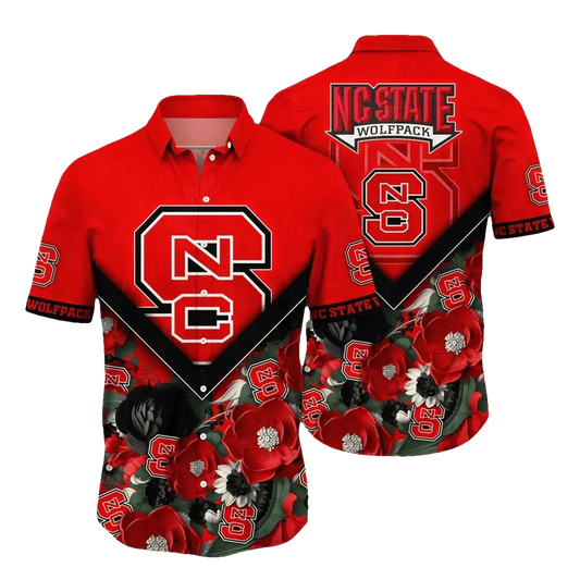 NC State Wolfpack NCAA Flower Aloha Hawaiian Shirt 5, NCAA Hawaiian Shirt Moonbestprint