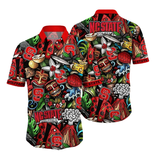 NC State Wolfpack NCAA Flower Aloha Hawaiian Shirt 6, NCAA Hawaiian Shirt Moonbestprint