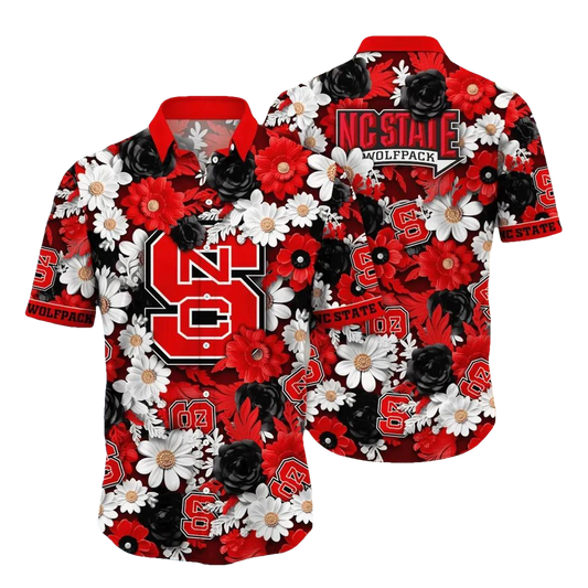 NC State Wolfpack NCAA Flower Aloha Hawaiian Shirt 8, NCAA Hawaiian Shirt Moonbestprint