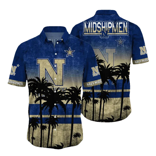 Navy Midshipmen Aloha Hawaiian Shirt, NCAA Hawaiian Shirt Moonbestprint