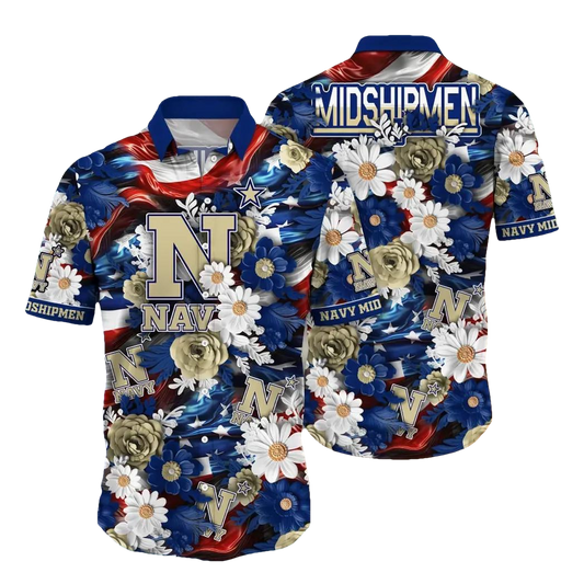 Navy Midshipmen NCAA Aloha Hawaiian Shirt 1, NCAA Hawaiian Shirt Moonbestprint