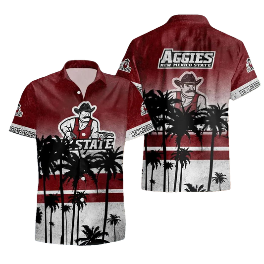 New Mexico State Aggies Style Hot Trending Summer Aloha Hawaiian Shirt, NCAA Hawaiian Shirt Moonbestprint