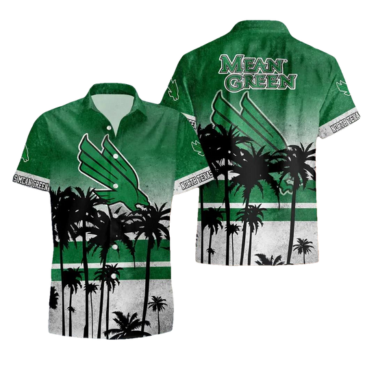 North Texas Mean Green Style Hot Trending Summer Aloha Hawaiian Shirt, NCAA Hawaiian Shirt Moonbestprint