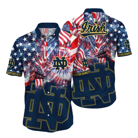 Notre Dame Fighting Irish NCAA Flower Aloha Hawaiian Shirt 10, NCAA Hawaiian Shirt Moonbestprint