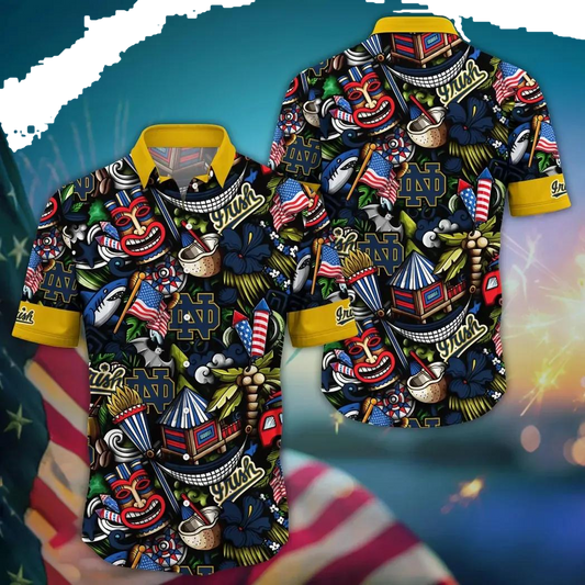 Notre Dame Fighting Irish NCAA Flower Aloha Hawaiian Shirt 13, NCAA Hawaiian Shirt Moonbestprint
